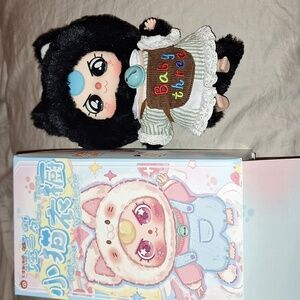 SOLD-Baby Three Kitten Wardrobe Plush Pendant-Confirmed Black Cat